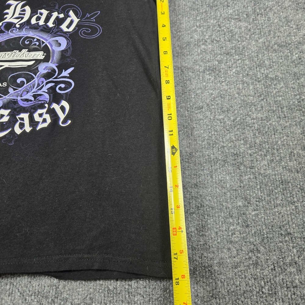Harley Davidson Graphic T-Shirt Women L Black Live Hard Ride Easy Tee (T4) - Picture 7 of 8